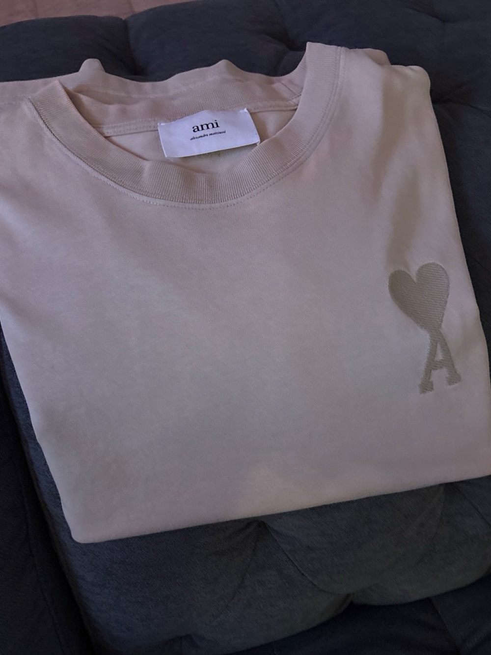 Ami Beige Heart A Logo Kids Sweatshirt